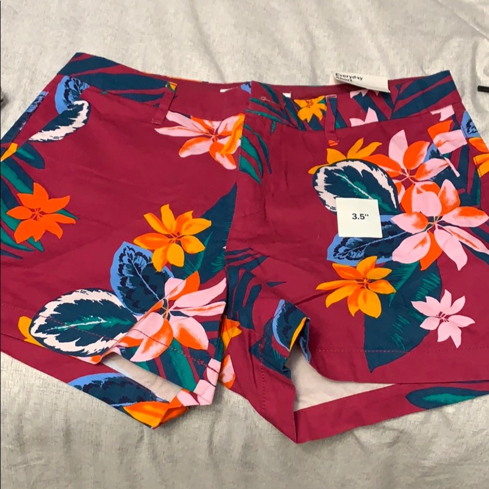Maroon with floral design shorts
